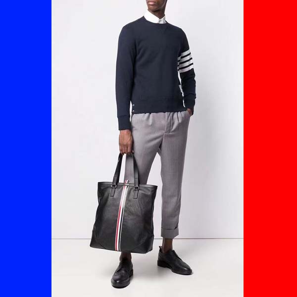 THOM BROWNE 톰브라운 로고 레더 쇼퍼백