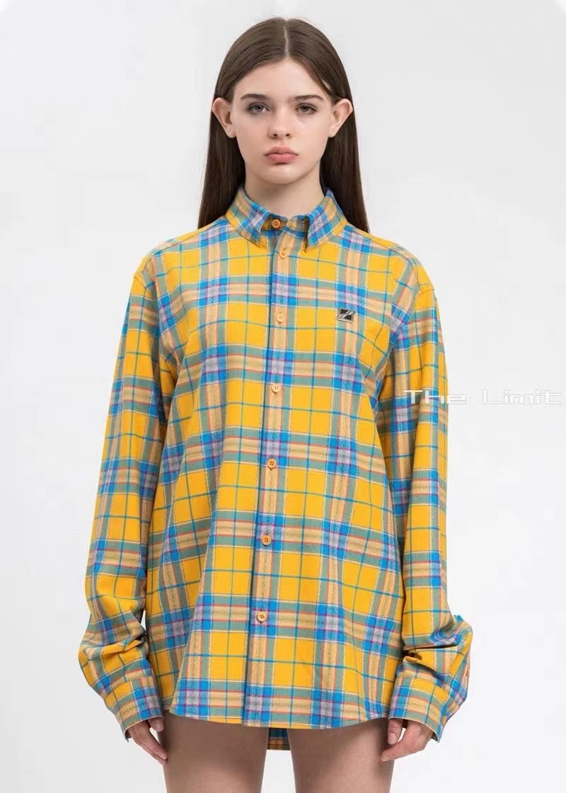 21fw WE11DONE 체크 엠블럼 길팔 셔츠 2종 남녀공용 0117