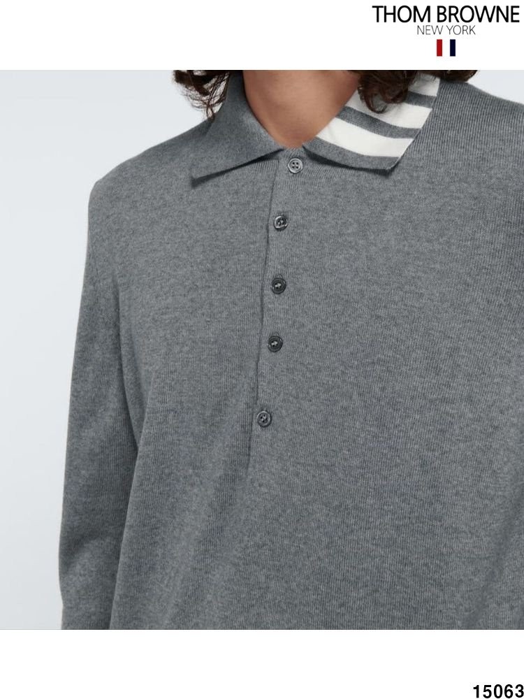 톰브라운 넥 4선 카라 니트