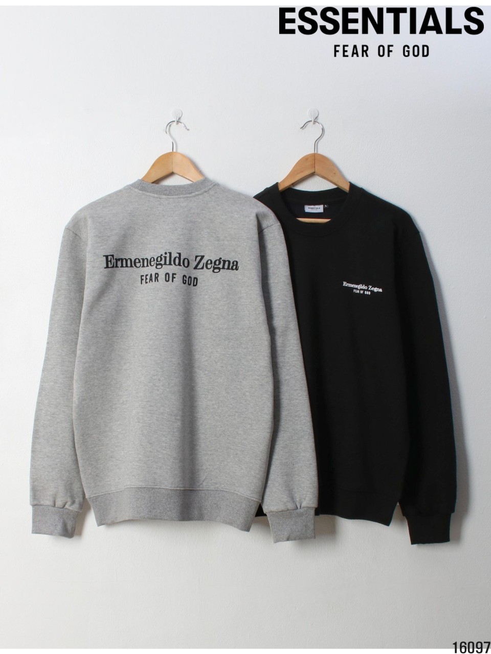 제냐 x 피어오브갓 협업 레터링 기모 맨투맨