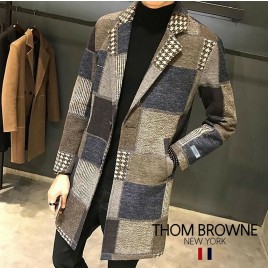 톰브라운 시그니처 빅 체크 롱코트
