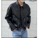 입생로랑 아웃라인 지퍼 레더자켓