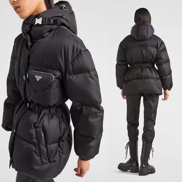 프라다 로고 리나일론 다운 재킷