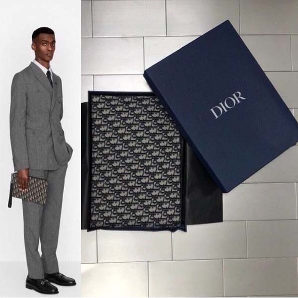 디올 오블리크 자카드 클러치