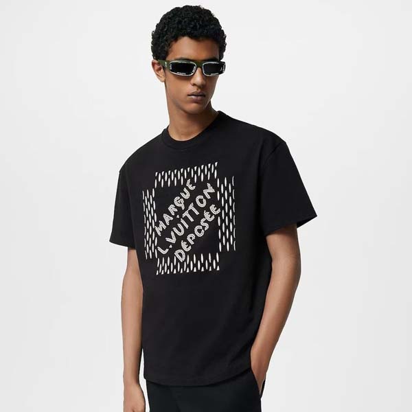 루이비통 엠브로이더드 시그니처 코튼 티셔츠