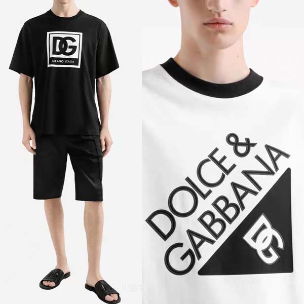 25년 돌체앤가바나 로고 라운드 반팔티셔츠 2종 0522