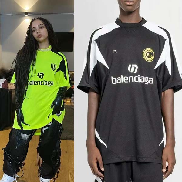 발렌시아가 네온/블랙 사커 반팔 풋볼 티셔츠 2종