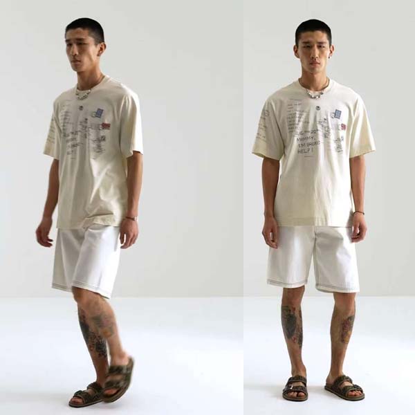 25년 펜디 로고 화이트 면 라운드 반팔 티셔츠 0616