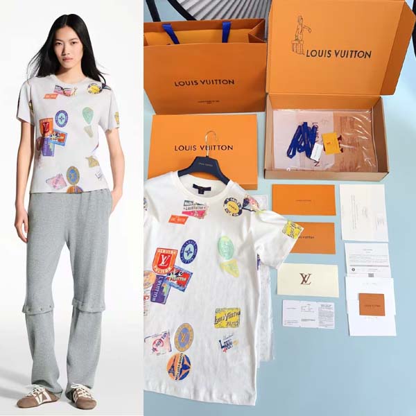 25년 루이비통 Mahina 패치 프린트 티셔츠 0622