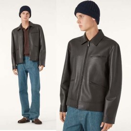 25년 로로피아나 수입 레더 블랙 재킷 0813