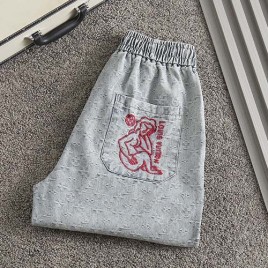 루이비통 모노그램 로고 워싱데님 숏팬츠