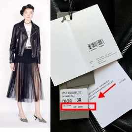 25년 디올 여성용 램스킨 레더 모터 사이클 재킷 0824