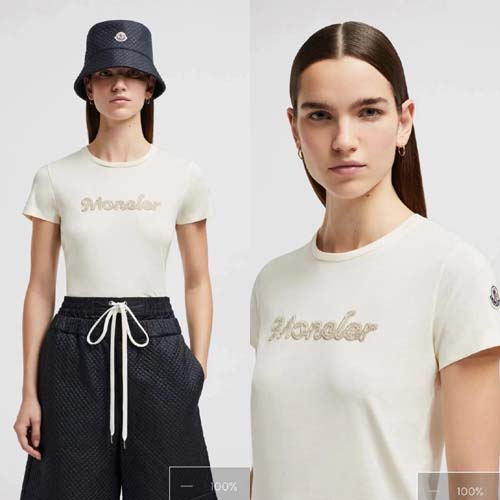 몽클레어 로고 여성반팔 라운드 티셔츠