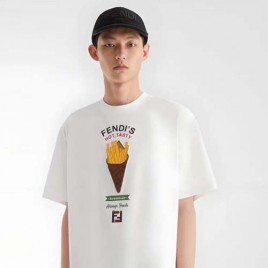 펜디 자수로고 라운드 반팔 티셔츠