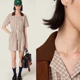 미우미우 자수로고 여성 원피스