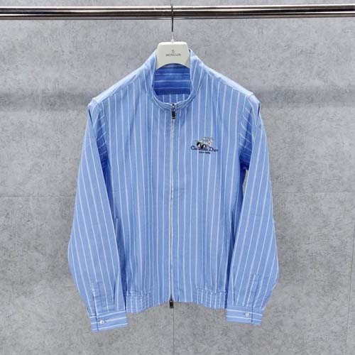 2025 디올 은방울꽃자수 스트라이프 지퍼 셔츠 재킷