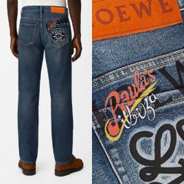 로에베 빈티지 아나그램 포켓 로고 슬림핏 데님 팬츠