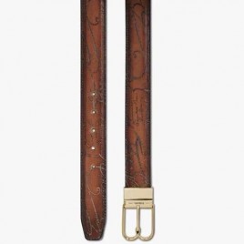 2025 벨*루티 볼루테 스크리토 레더 양면벨트 (브라운&다크블루)