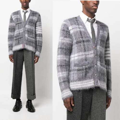 톰브라운 캐시미어 시그니처 스트라이프 스웨트 가디건