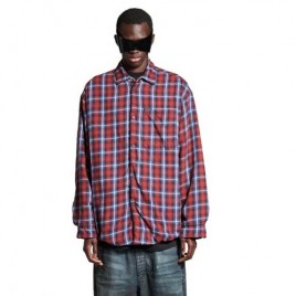 2025 발*렌시아가 체크 라인드 셔츠 재킷