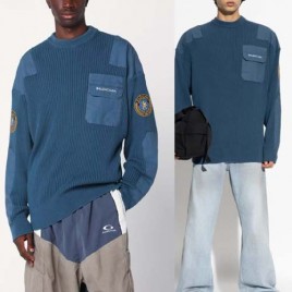 25년 발렌시아가 로고 Applique Ribbed - Knit 니트 스웨터 1002