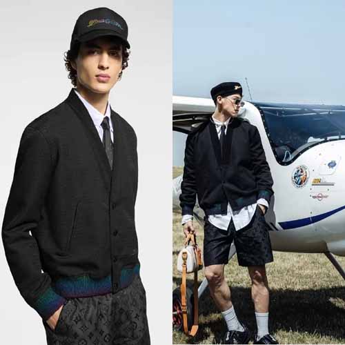 25년 루이비통 프레피 울 가디건 블루종 1014