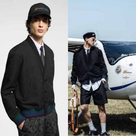 25년 루이비통 프레피 울 가디건 블루종 1014