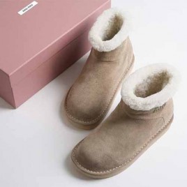 미우미우 스웨이드 시어링 스노우 여성 털부츠