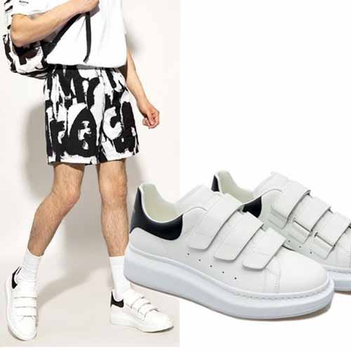 알렉산더맥퀸 밸크로 오버솔 찍찍이 스니커즈 화이트 블랙탭