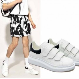 알렉산더맥퀸 밸크로 오버솔 찍찍이 스니커즈 화이트 블랙탭