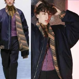 21FW 프라다 리나일론 니트 봄버 재킷 1112