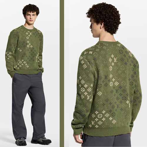 25년 루이비통 다크그린 자카드 로고 스웨터 니트 1127