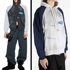 25년 발렌시아가 바나나 래글런 오버사이즈 집업 후드 더티 1202