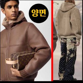 24/25FW 루이비통 레더 리버서블 후디드 시어링 블루종 1204