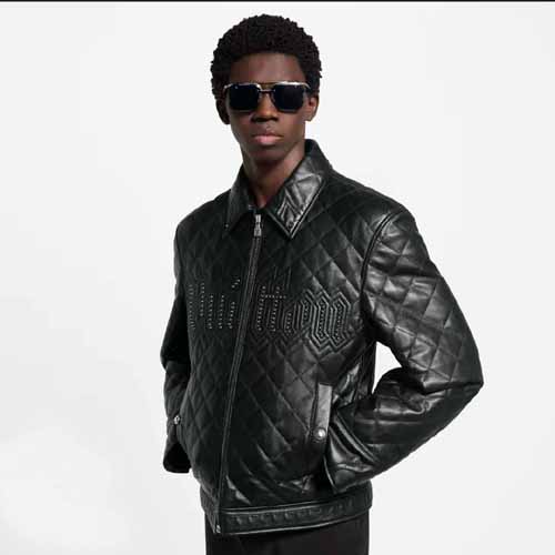 25FW 루이비통 Quilted 레더 블루종 1205