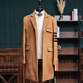 톰브라운 4바 울 베이지 코트