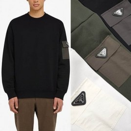 프라다 삼각로고 포켓 라운드 맨투맨 3종