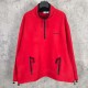 미우미우 로고 레드 Fleece 하프 집업 0130