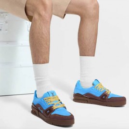 루이비통 레더 블루/화이트 Lv 트레이너 스니커즈 2종 0210