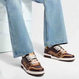 루이비통 모노그램 블랙/브라운 Lv 트레이너 스니커즈 0210