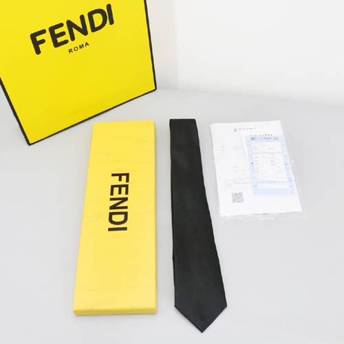 펜디 남성 블랙 실크 넥타이