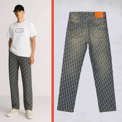 디올 오블리크 특수워싱 데님팬츠