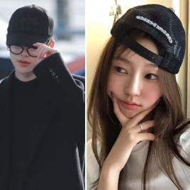 크롬하츠 세미터리 크로스 패치 트러커 캡 블랙