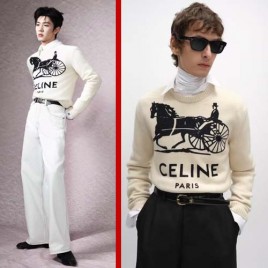 셀린느 로고 크루넥 캐시미어 스웨터 0304