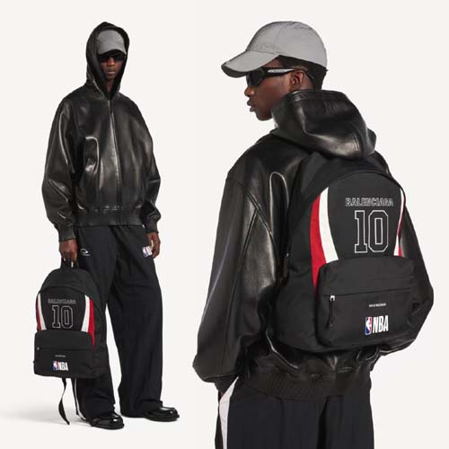 26ss 발렌시아가 x NBA 협업 로고 익스플로어 블랙 백팩 0309