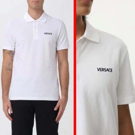 26ss 베르사체 로고 폴로 화이트 반팔 티셔츠 0316