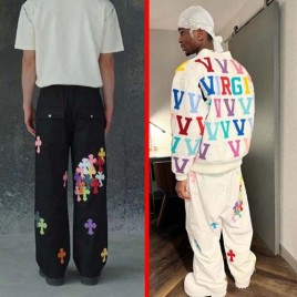 크롬하츠 크로스 패치 치노 블랙 & 화이트 팬츠 0317