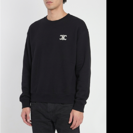 셀린느 로고 커플 블랙 맨투맨