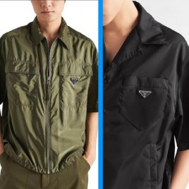 26ss 프라다 삼각로고 반팔 경량 리나일론 셔츠 2종 0320