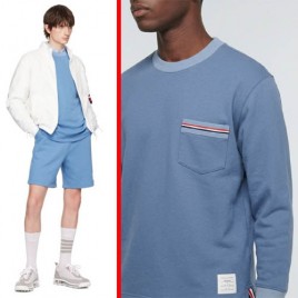 톰브라운 26SS 밀라노 코튼 RWB 포켓 맨투맨 2종